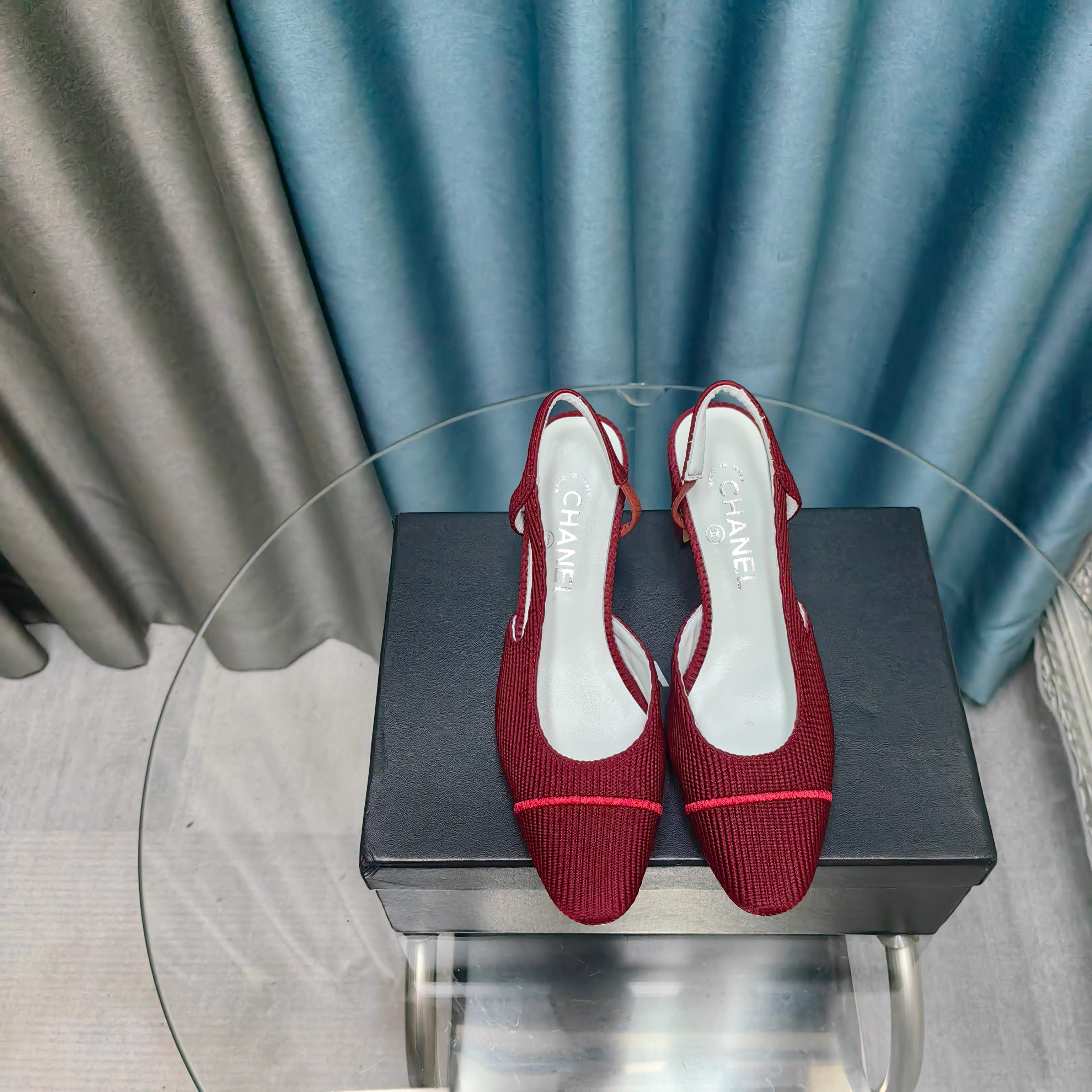 CC SLINGBACK 25S 65 MM IN RED FABRIC