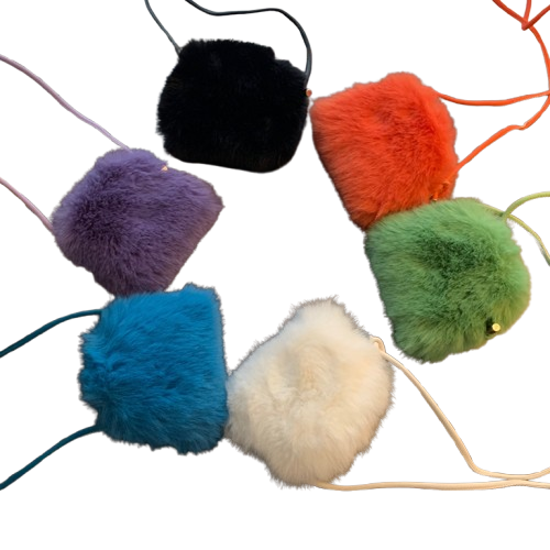 2025 Vintage Faux Fur Mini Crossbody Shoulder Coin Purse for Women