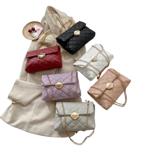 2025 Spring Summer Korean Geometric Quilted Chain Shoulder Bag Crossbody Phone Bag