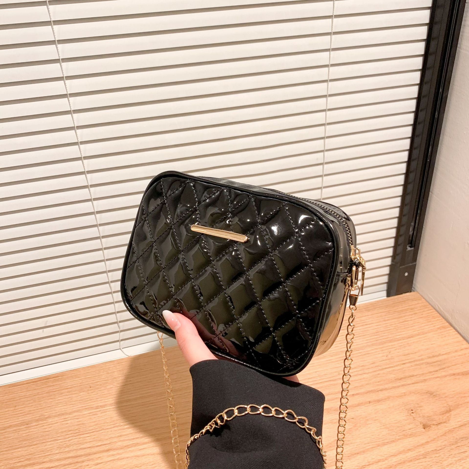 2025 Spring Candy Color Quilted Chain Crossbody Shoulder Small Square Bag