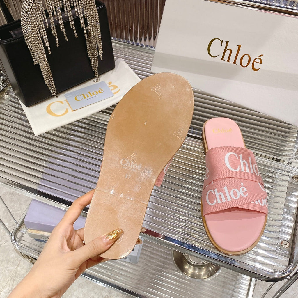 CHLO¨¦ WOODY SLIPPER IN ROSE PINK CANVAS