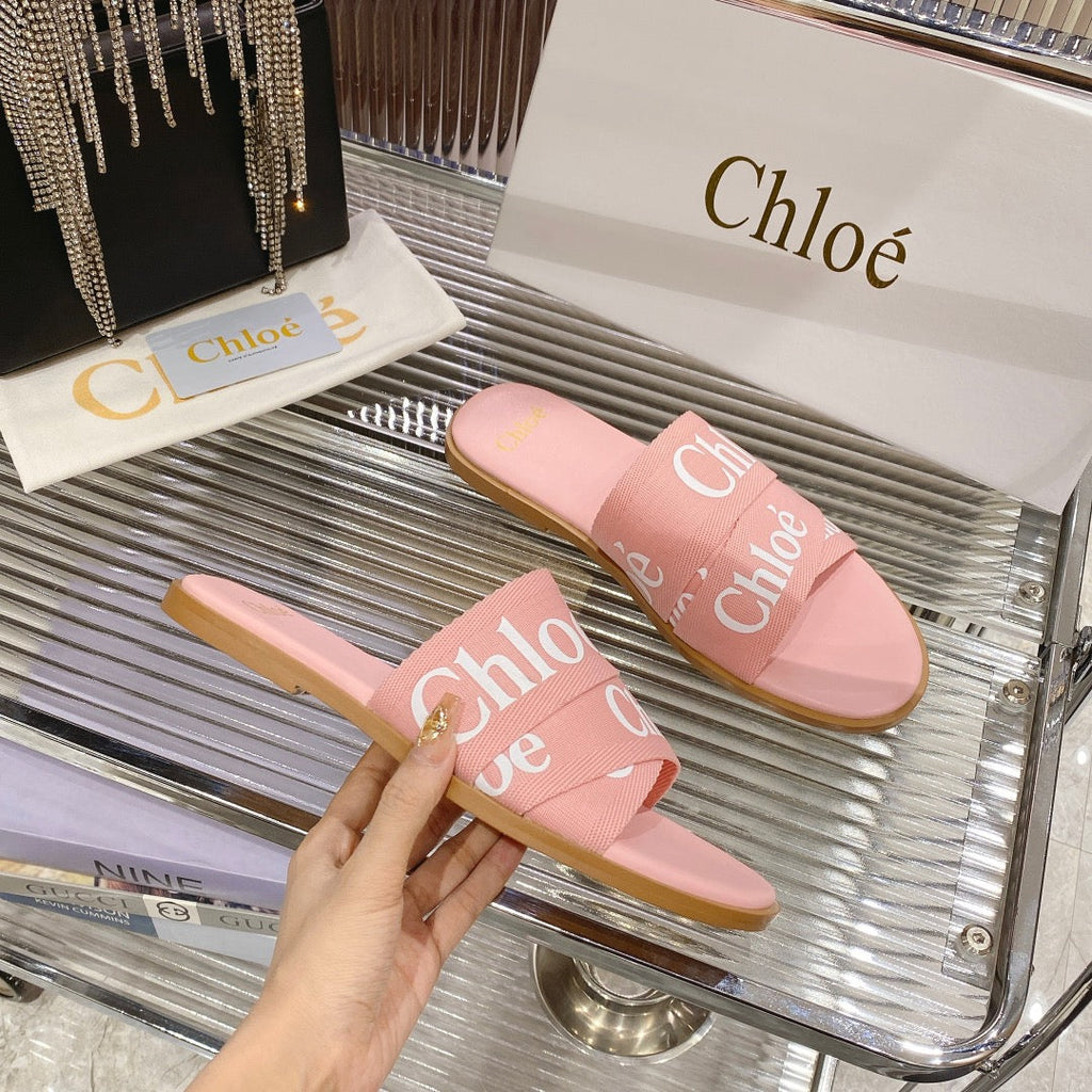 CHLO¨¦ WOODY SLIPPER IN ROSE PINK CANVAS
