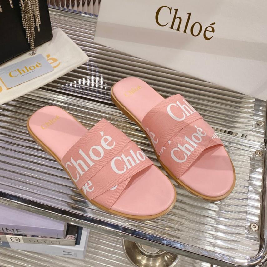 CHLO¨¦ WOODY SLIPPER IN ROSE PINK CANVAS