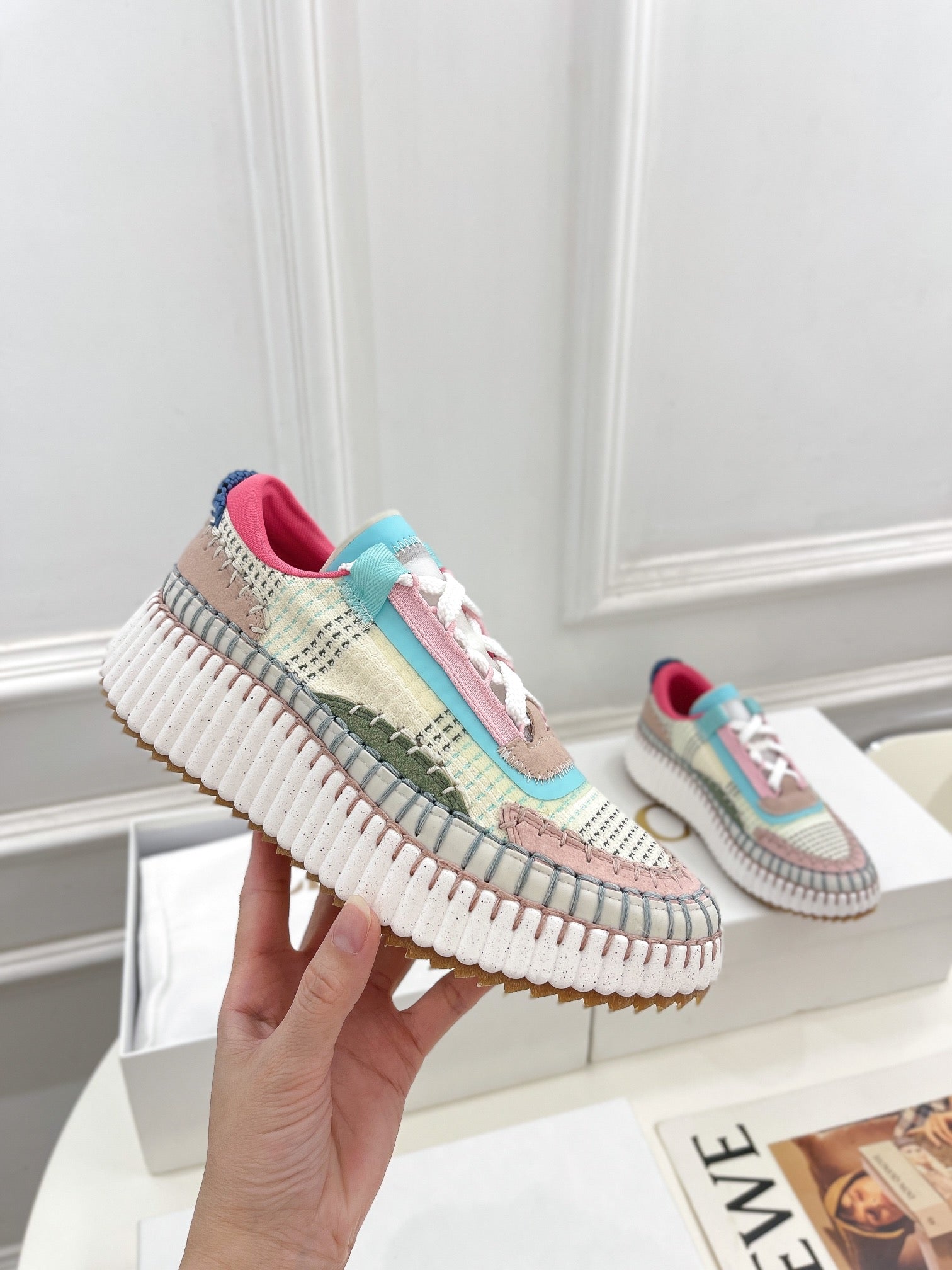 CHLO¨¦ NAMA SNEAKER IN COLORFUL SPECIAL FABRIC