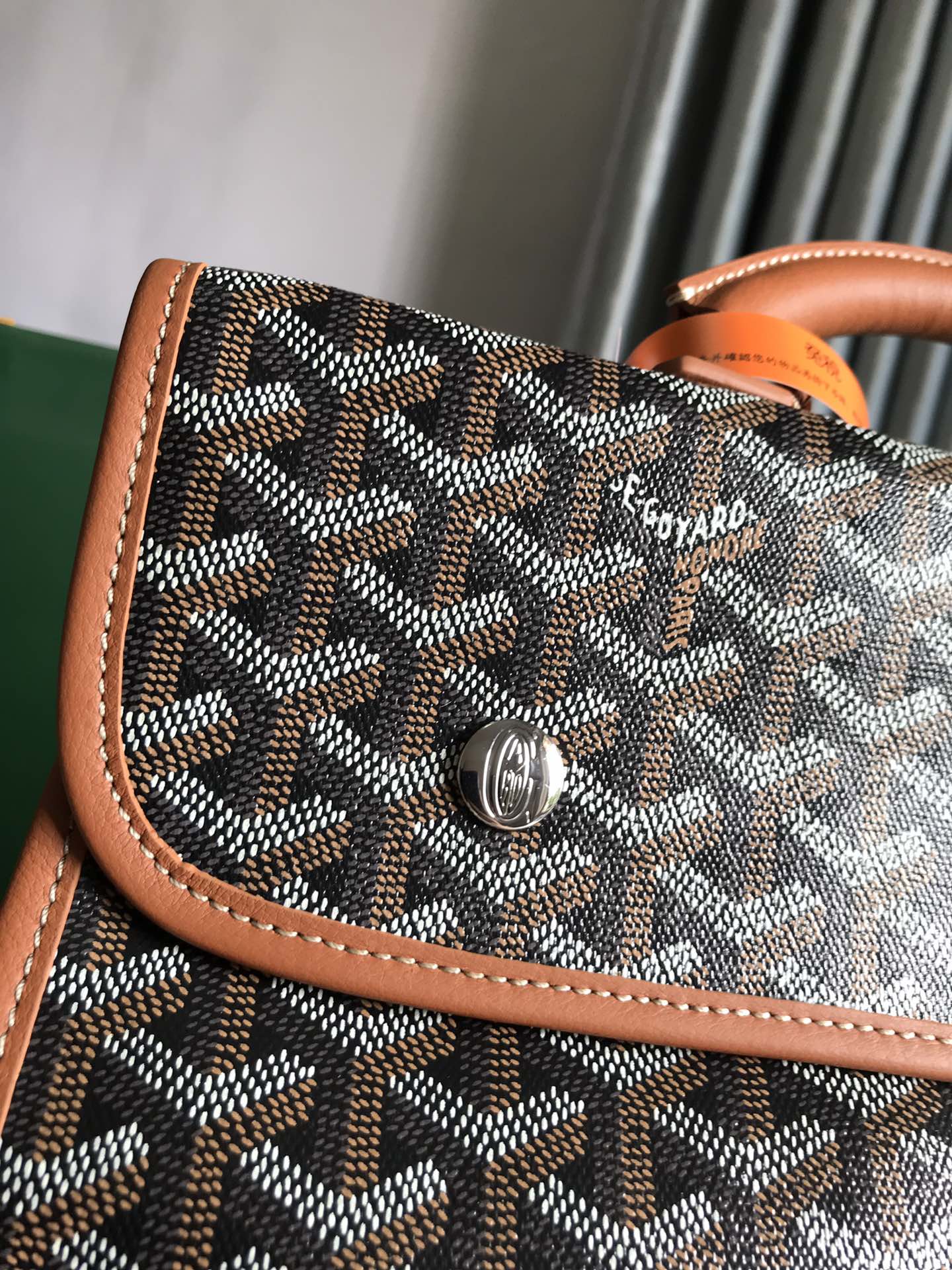 SAINT L¨¦GER BACKPACK 35 IN BROWN GOYARDINE CANVAS AND CALFSKIN WITH CARTOON PATCH
