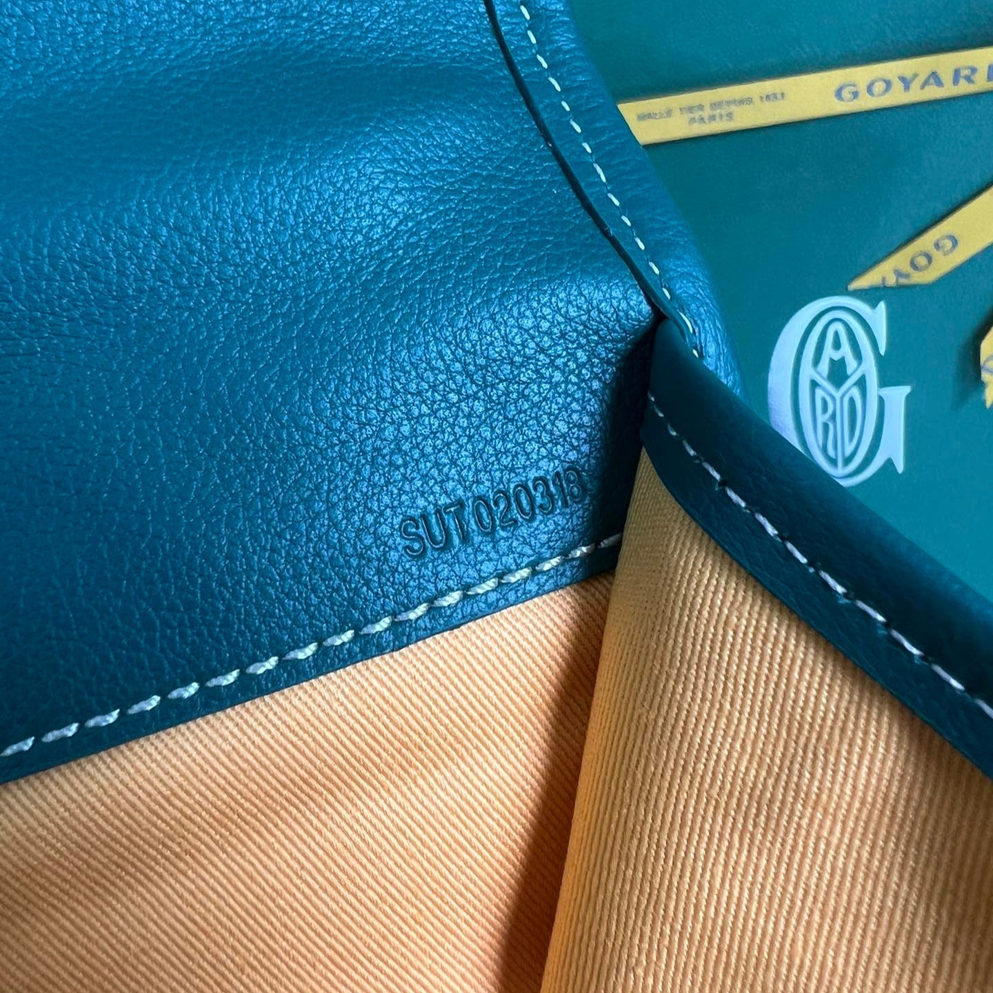SAINT L¨¦GER BACKPACK 35 IN GREEN GOYARDINE CANVAS AND CALFSKIN WITH CARTOON PATCH