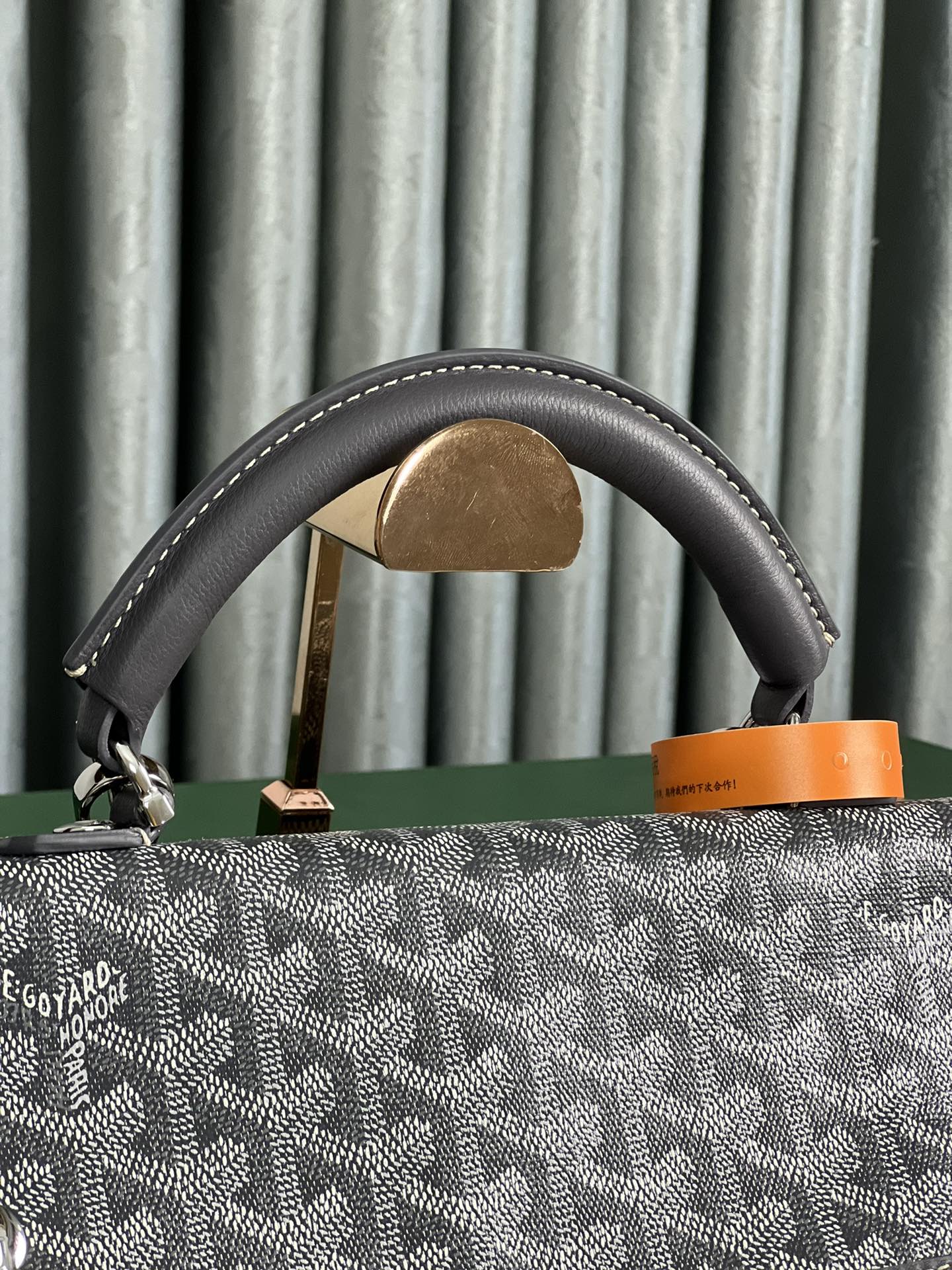 SAINT L¨¦GER BACKPACK 35 IN BLACK GOYARDINE CANVAS AND CALFSKIN WITH CARTOON PATCH