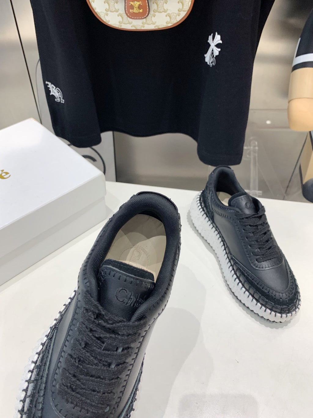 CHLO¨¦ NAMA SNEAKER 5 CM IN BLACK CALFSKIN