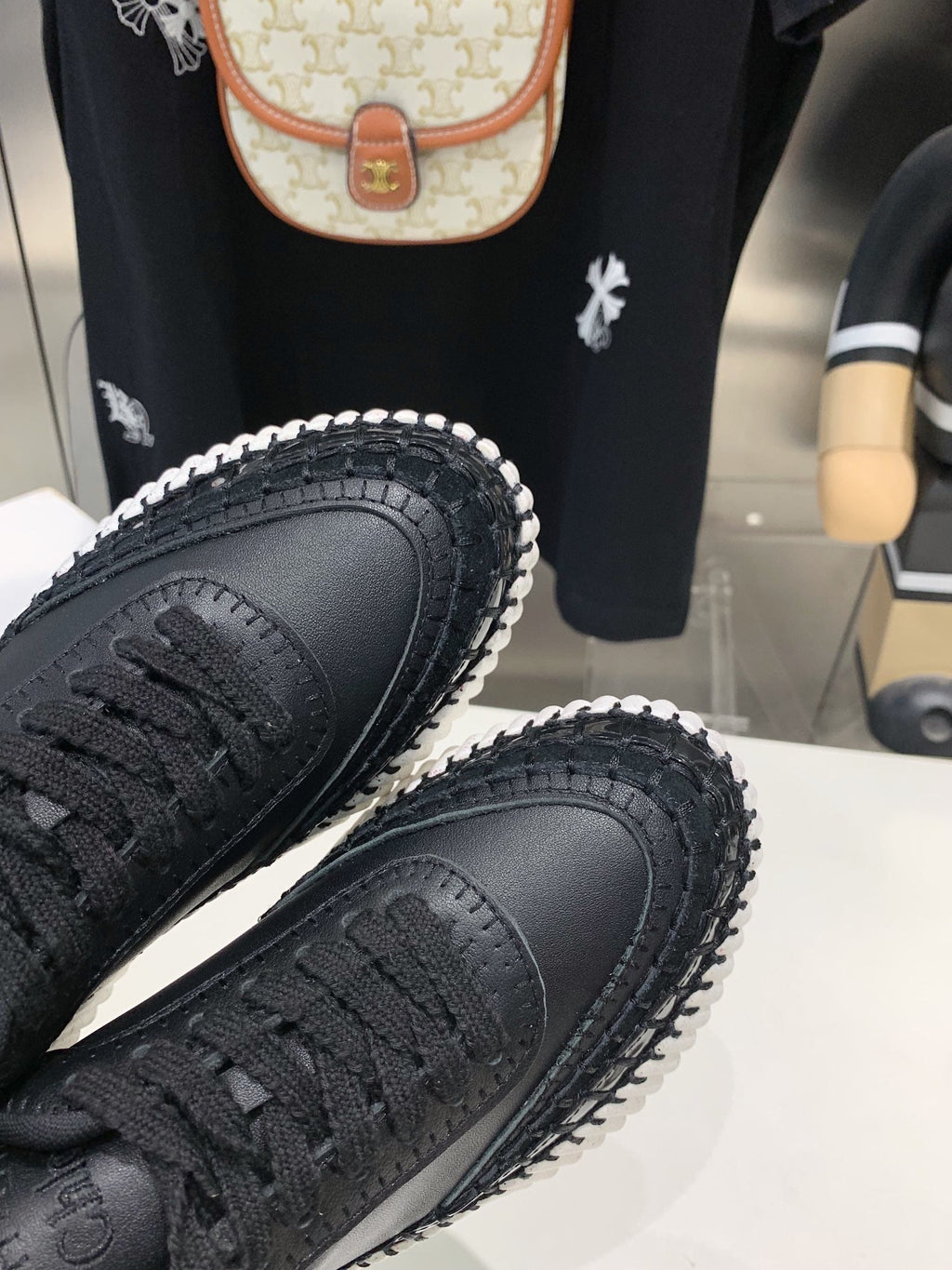 CHLO¨¦ NAMA SNEAKER 5 CM IN BLACK CALFSKIN