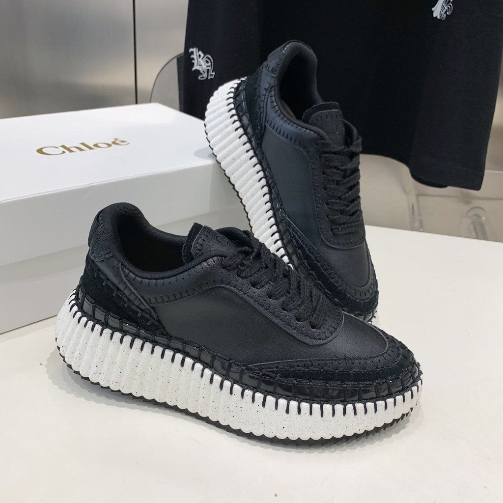 CHLO¨¦ NAMA SNEAKER 5 CM IN BLACK CALFSKIN