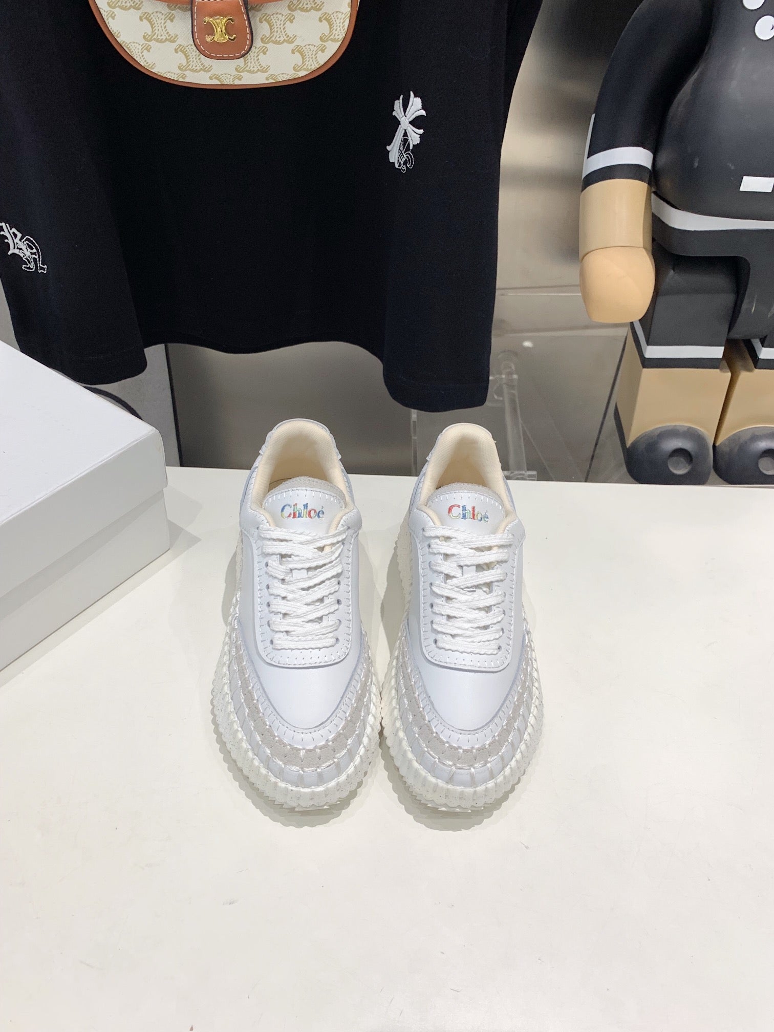 CHLO¨¦ NAMA SNEAKER 5 CM IN WHITE CALFSKIN