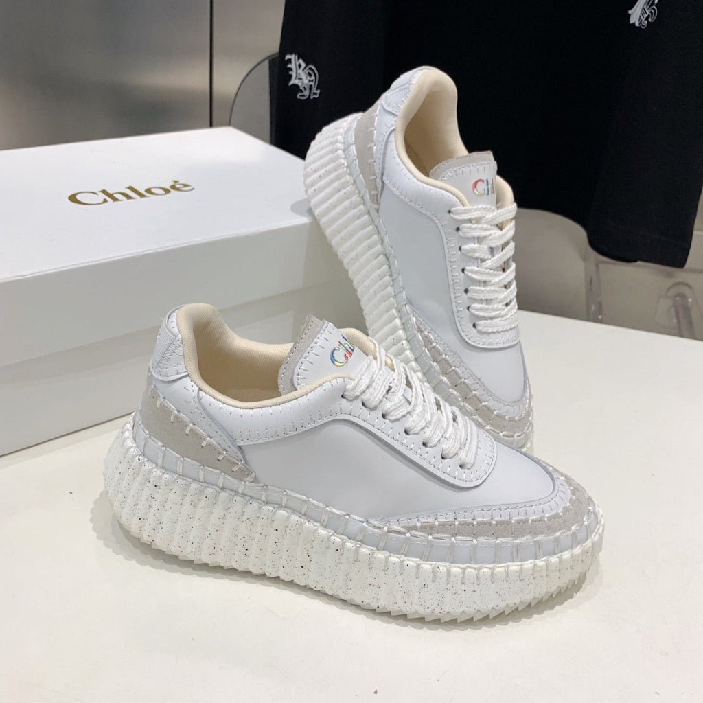 CHLO¨¦ NAMA SNEAKER 5 CM IN WHITE CALFSKIN