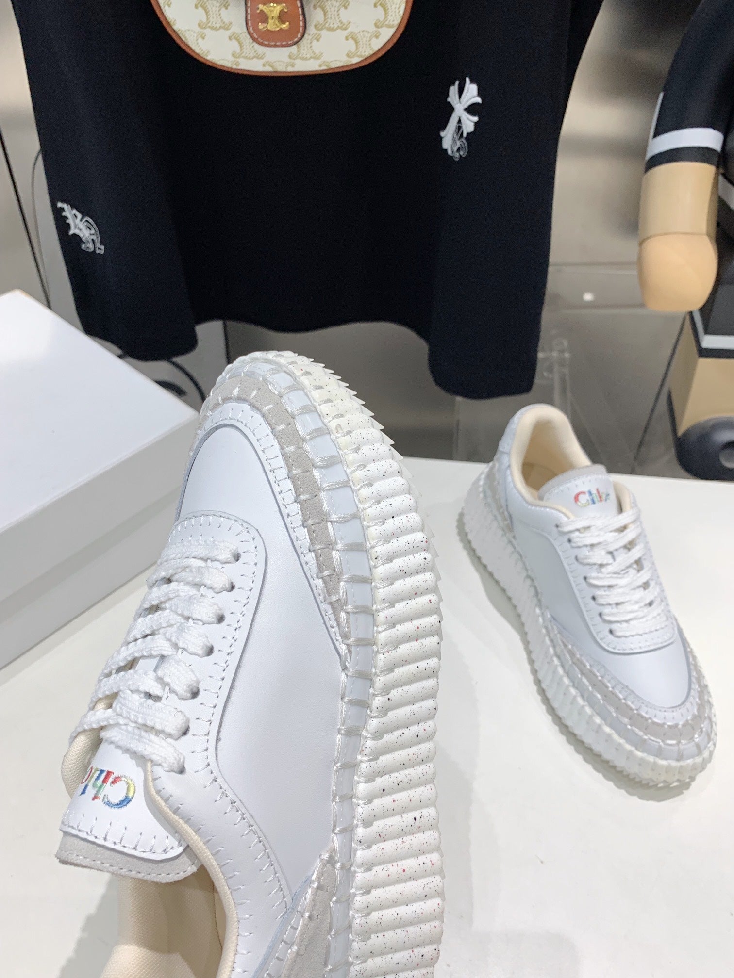 CHLO¨¦ NAMA SNEAKER 5 CM IN WHITE CALFSKIN