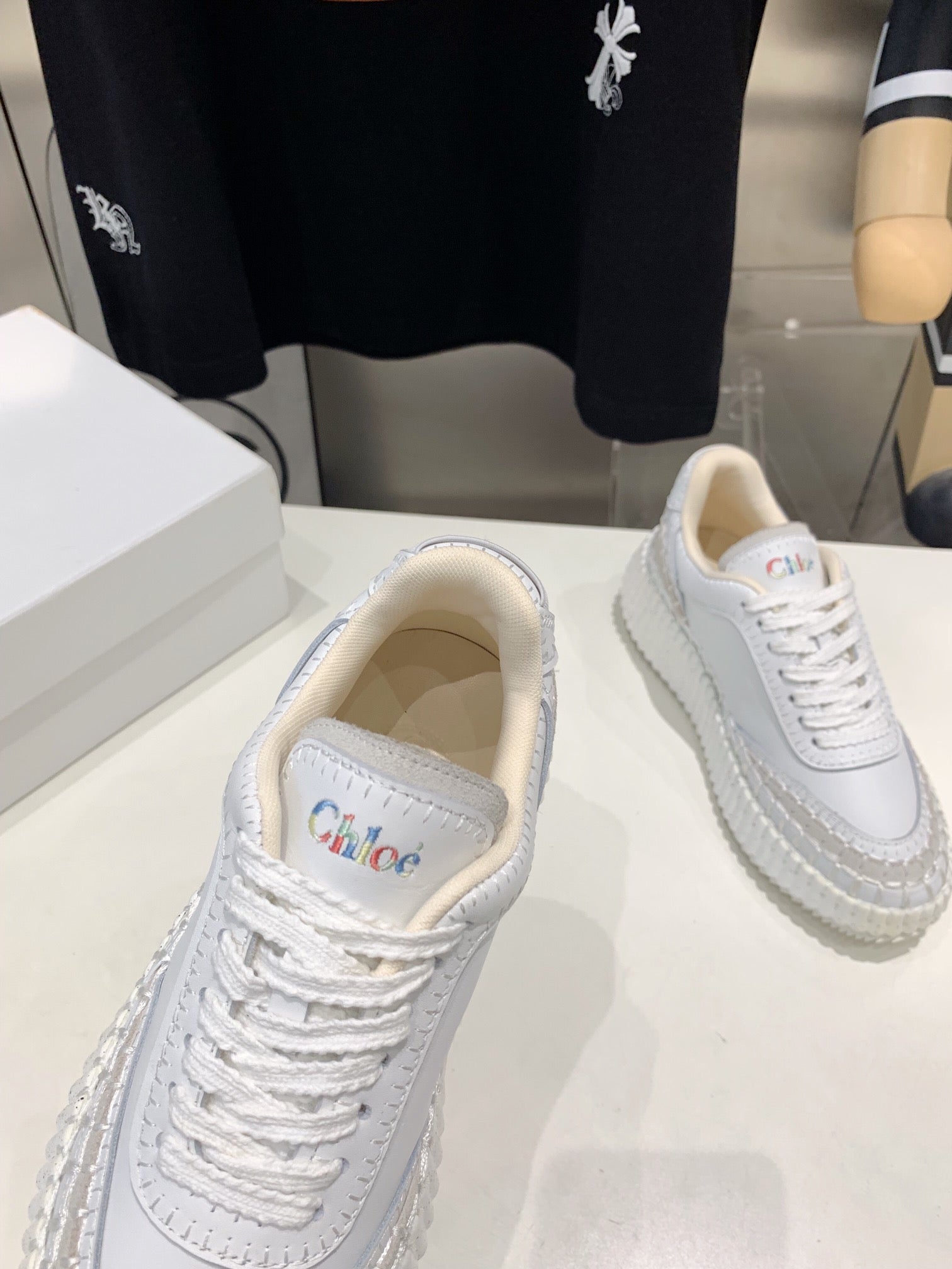 CHLO¨¦ NAMA SNEAKER 5 CM IN WHITE CALFSKIN