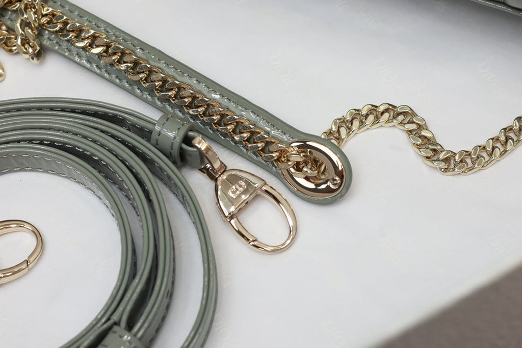 MINI LADY BAG 17 IN PALE LEAF GREEN QUILTED MACROCANNAGE CALFSKIN