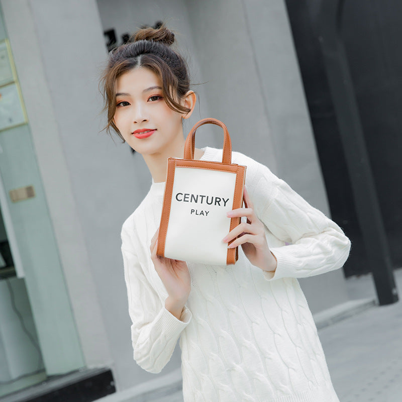 2025 Korean Plaid Printed Color Bucket Small Shoulder Crossbody Handbag