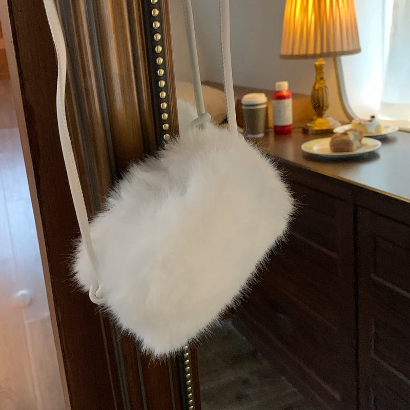 2025 Faux Rabbit Fur Mini Shoulder Crossbody Coin Purse