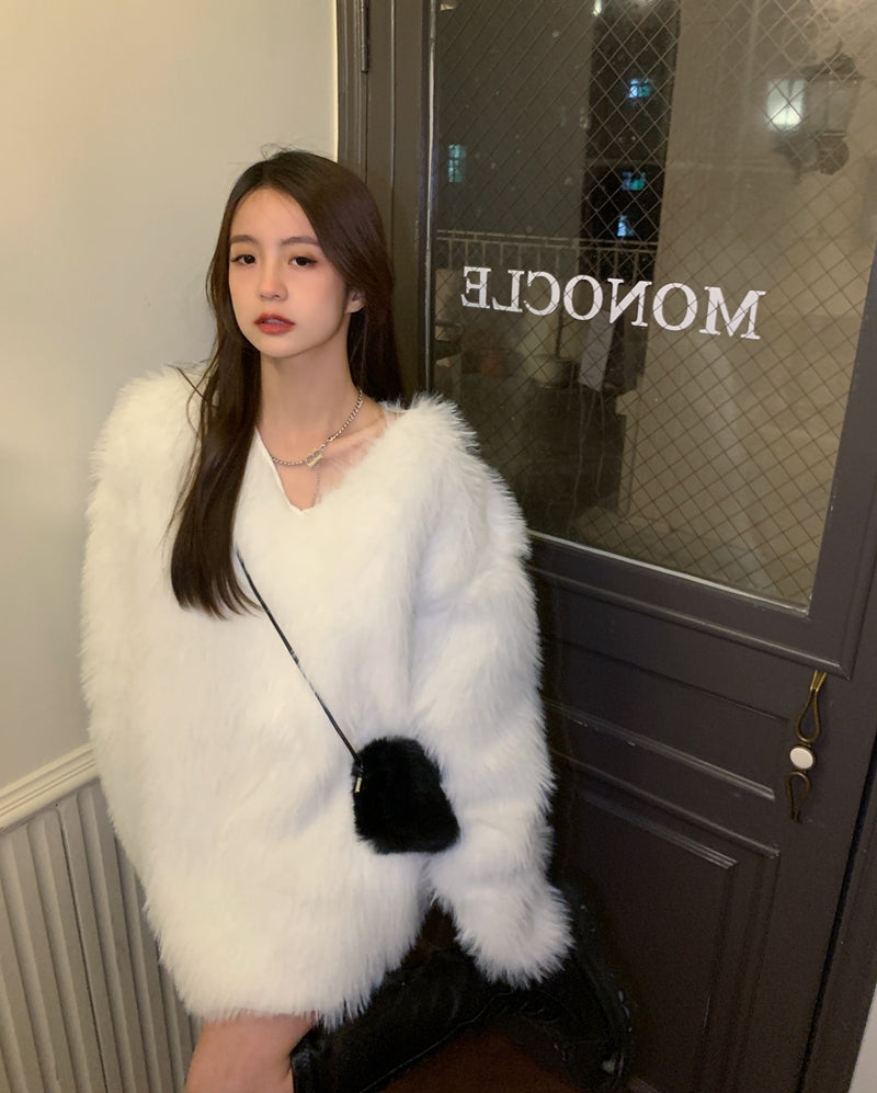 2025 Vintage Faux Fur Mini Crossbody Shoulder Coin Purse for Women