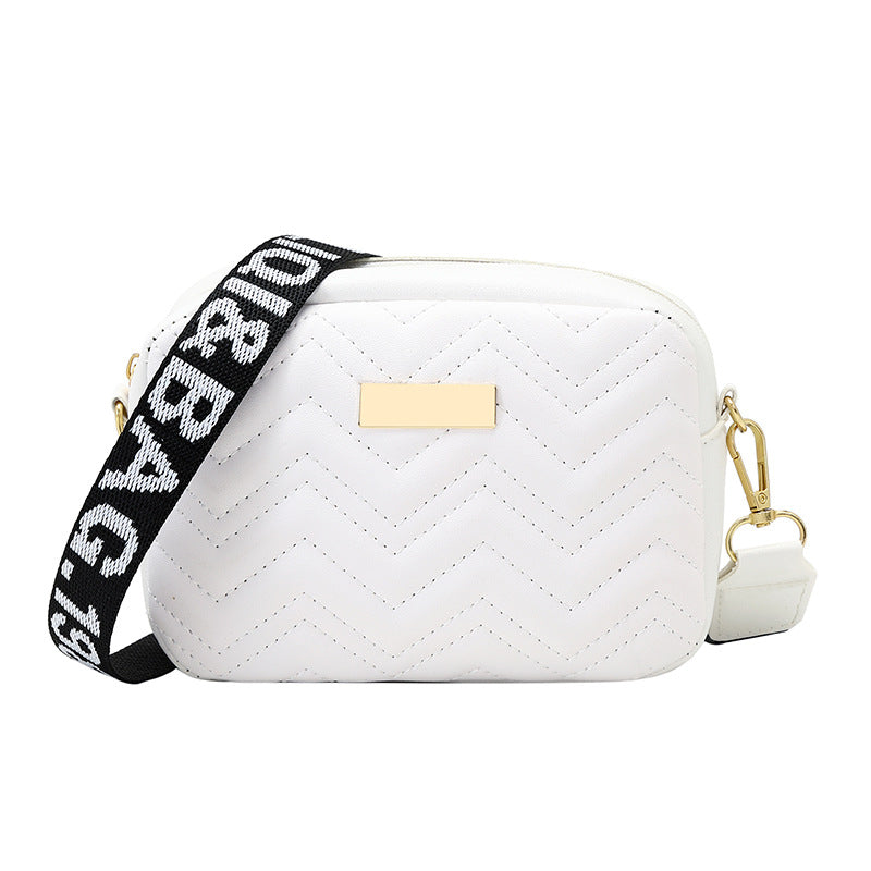 Printed Strap Small Square Crossbody Bag 2022 Korean Style Embroidered Ladies Bag