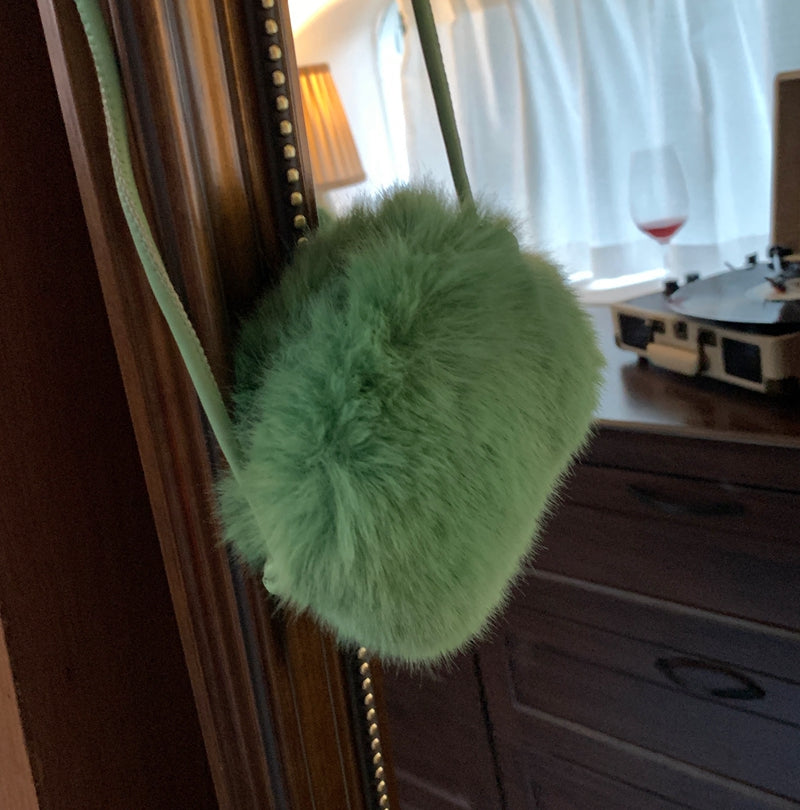 2025 Faux Rabbit Fur Mini Shoulder Crossbody Coin Purse