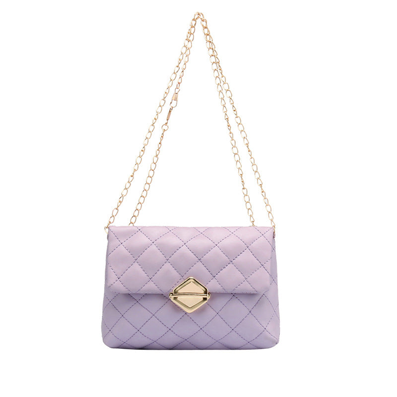 2025 Spring Summer Korean Geometric Quilted Chain Shoulder Bag Crossbody Phone Bag