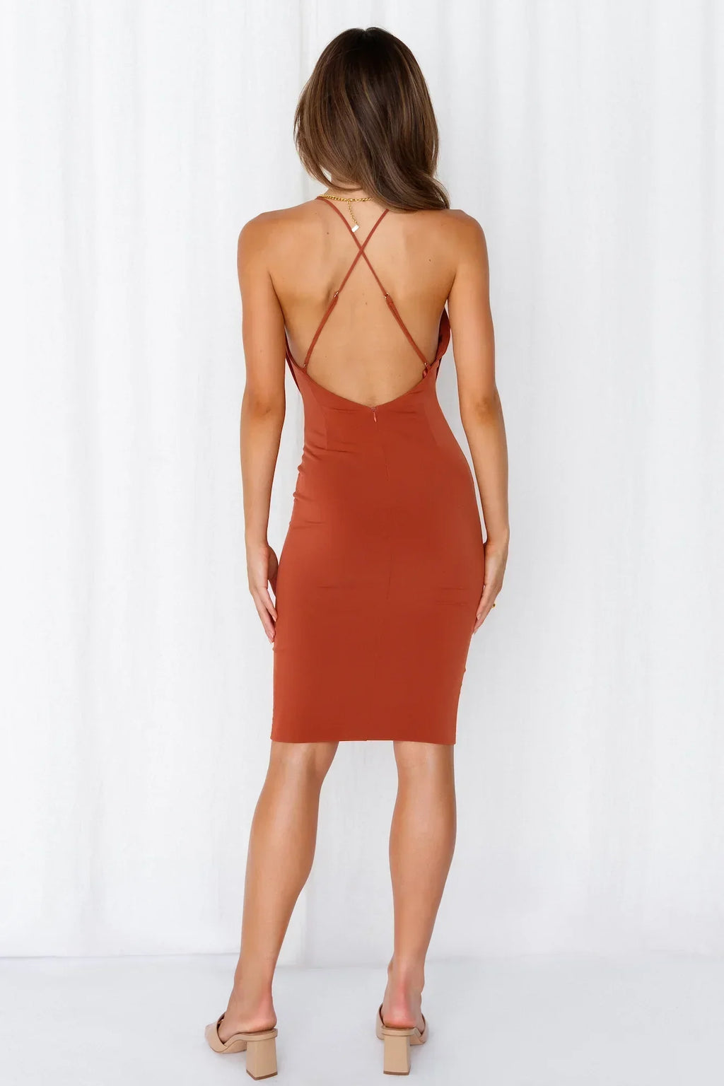 A Word Of Warning Midi Dress Chocolate