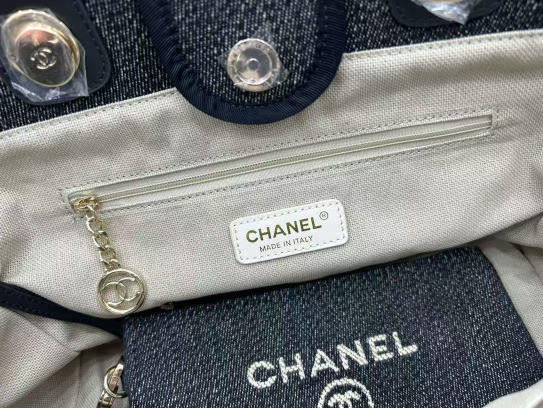 CC DEAUVILLE MEDIUM 33 TOTE BAG IN BLACK CANVAS GHW