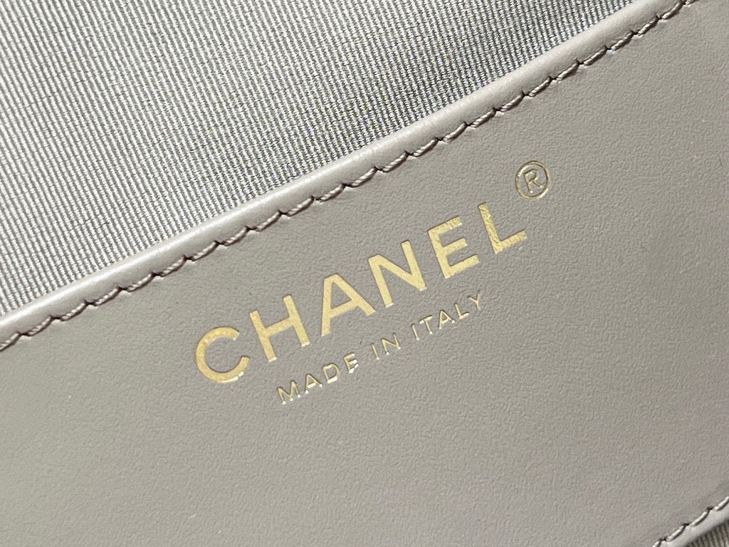 CC 25C HANDBAG IN GRAY 40 SUEDE CALFSKIN GOLD HARDWARE