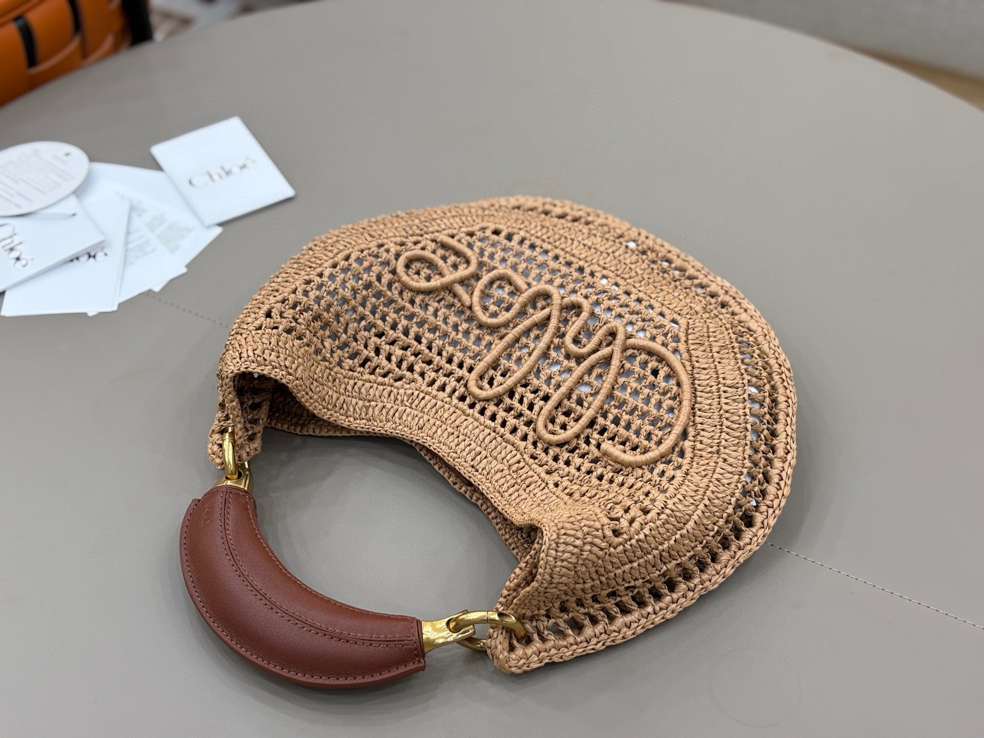 CHLO¨¦ 25S SUMMER BANANA HOBO BAG 36 IN LIGHT BROWN