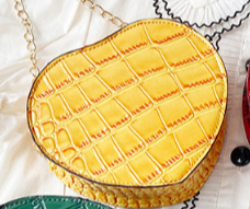 2025 Spring Summer Korean Crocodile Heart Chain Candy Color Small Shoulder Bag Crossbody