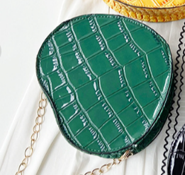 2025 Spring Summer Korean Crocodile Heart Chain Candy Color Small Shoulder Bag Crossbody