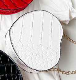 2025 Spring Summer Korean Crocodile Heart Chain Candy Color Small Shoulder Bag Crossbody