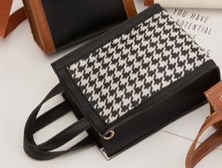 2025 Korean Plaid Printed Color Bucket Small Shoulder Crossbody Handbag
