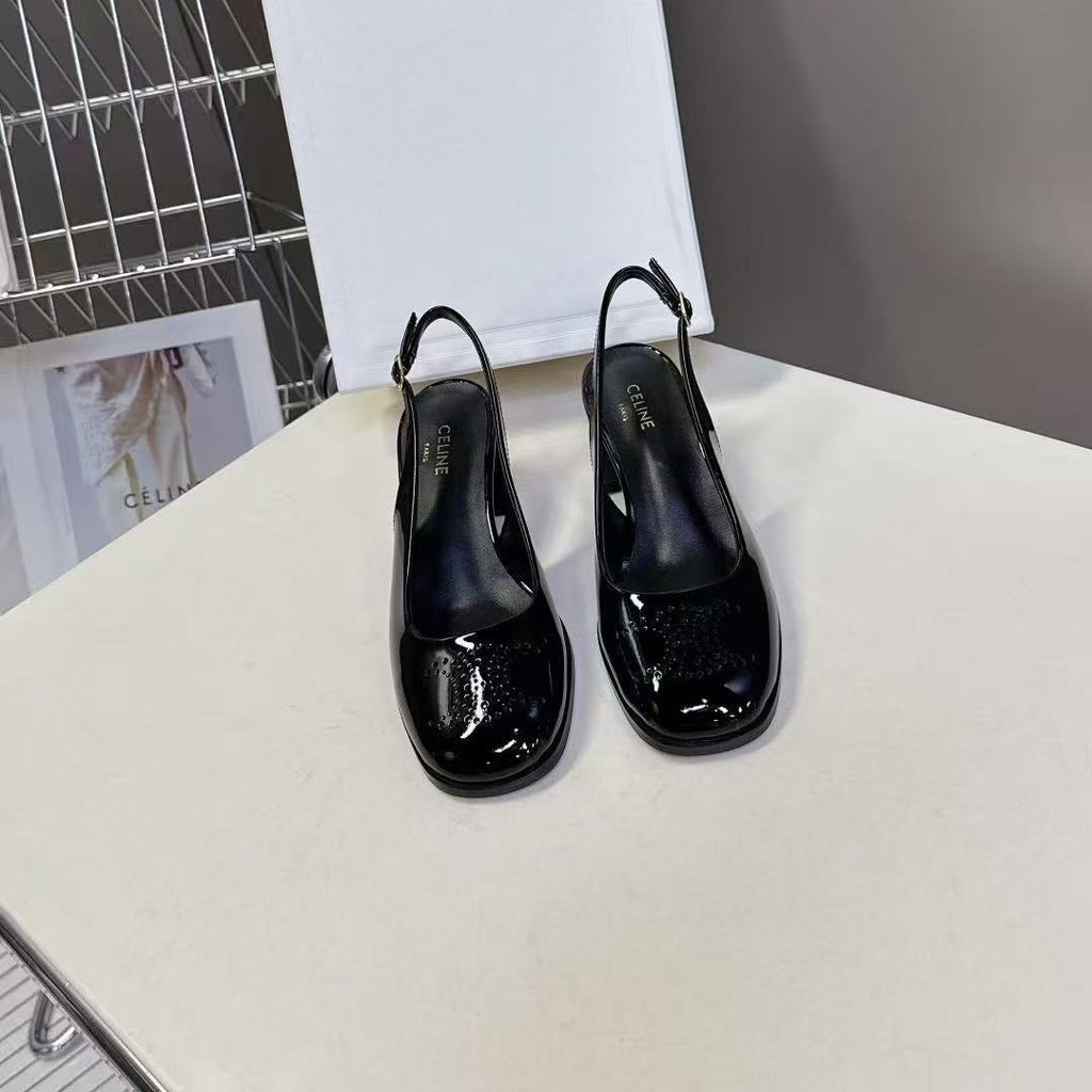 CELINE SLINGBACK IN BLACK CALFSKIN