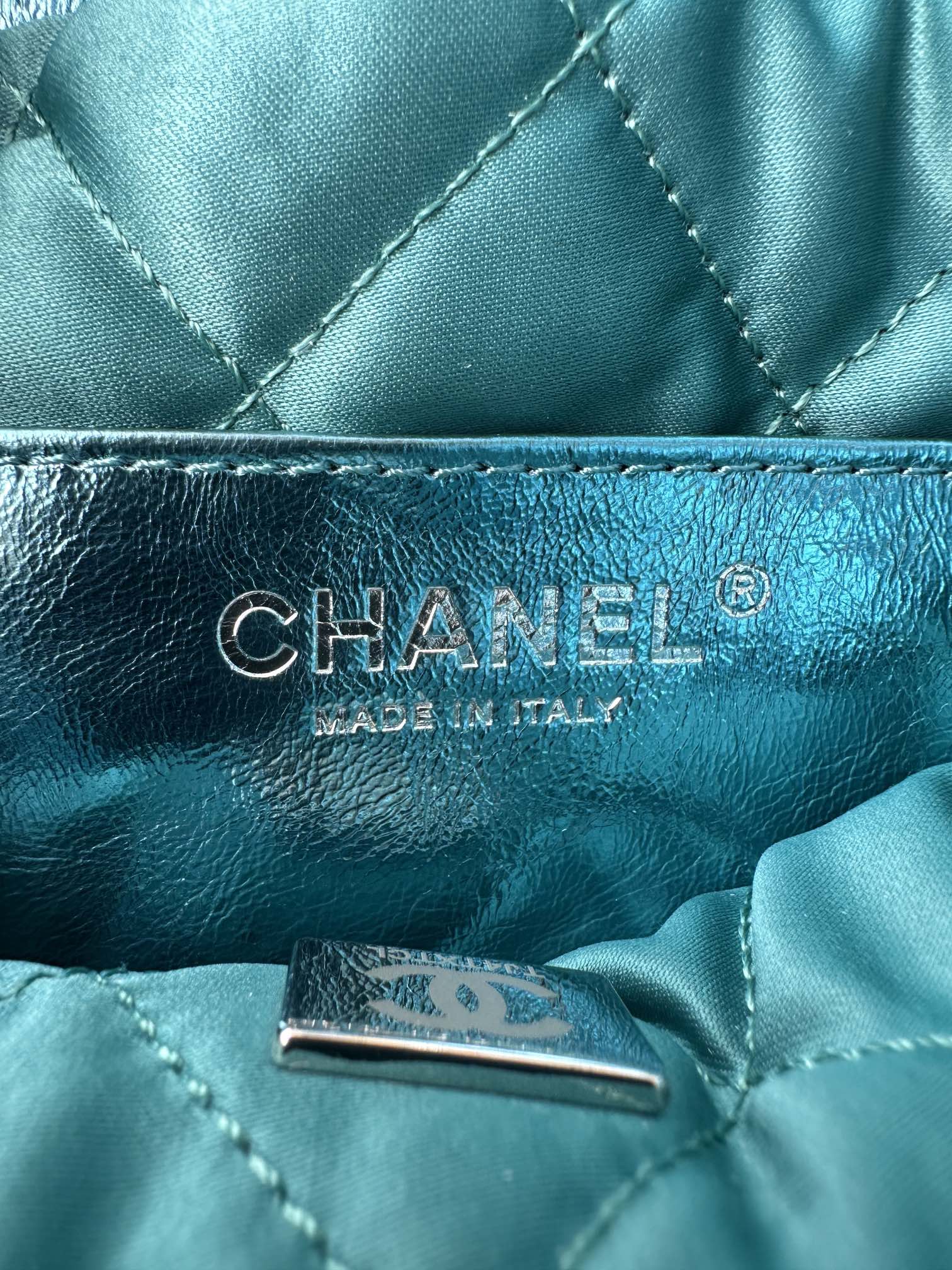 CC MINI 20 BAG IN CERULEAN BLUE METALLIC LAMBSKIN