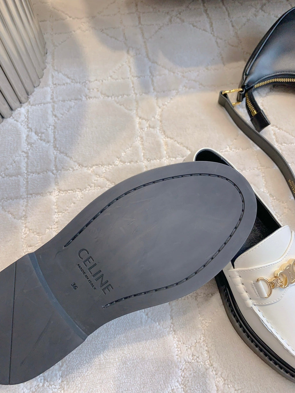 CHANEL 25S ARC DE TRIOMPHE LOAFERS IN WHITE CALFSKIN GOLD HARDWARE