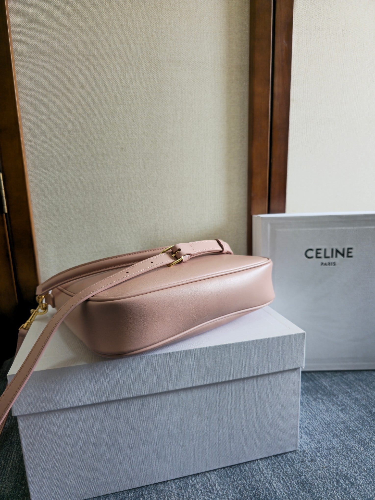 SMALL CAMILLE 16 SOFT BAG 24 IN DUSTY ROSE BEIGE CALFSKIN
