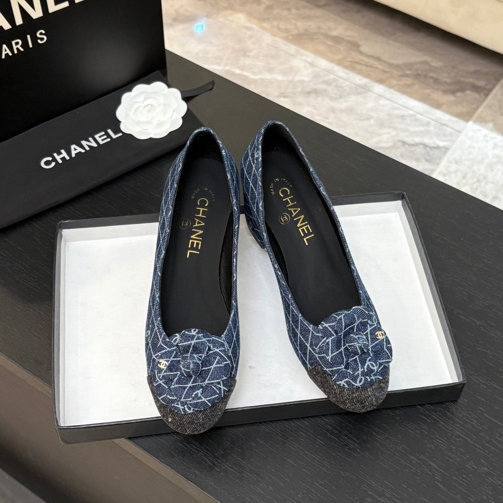 CAMELLIA BALLERINAS BLUE DENIM