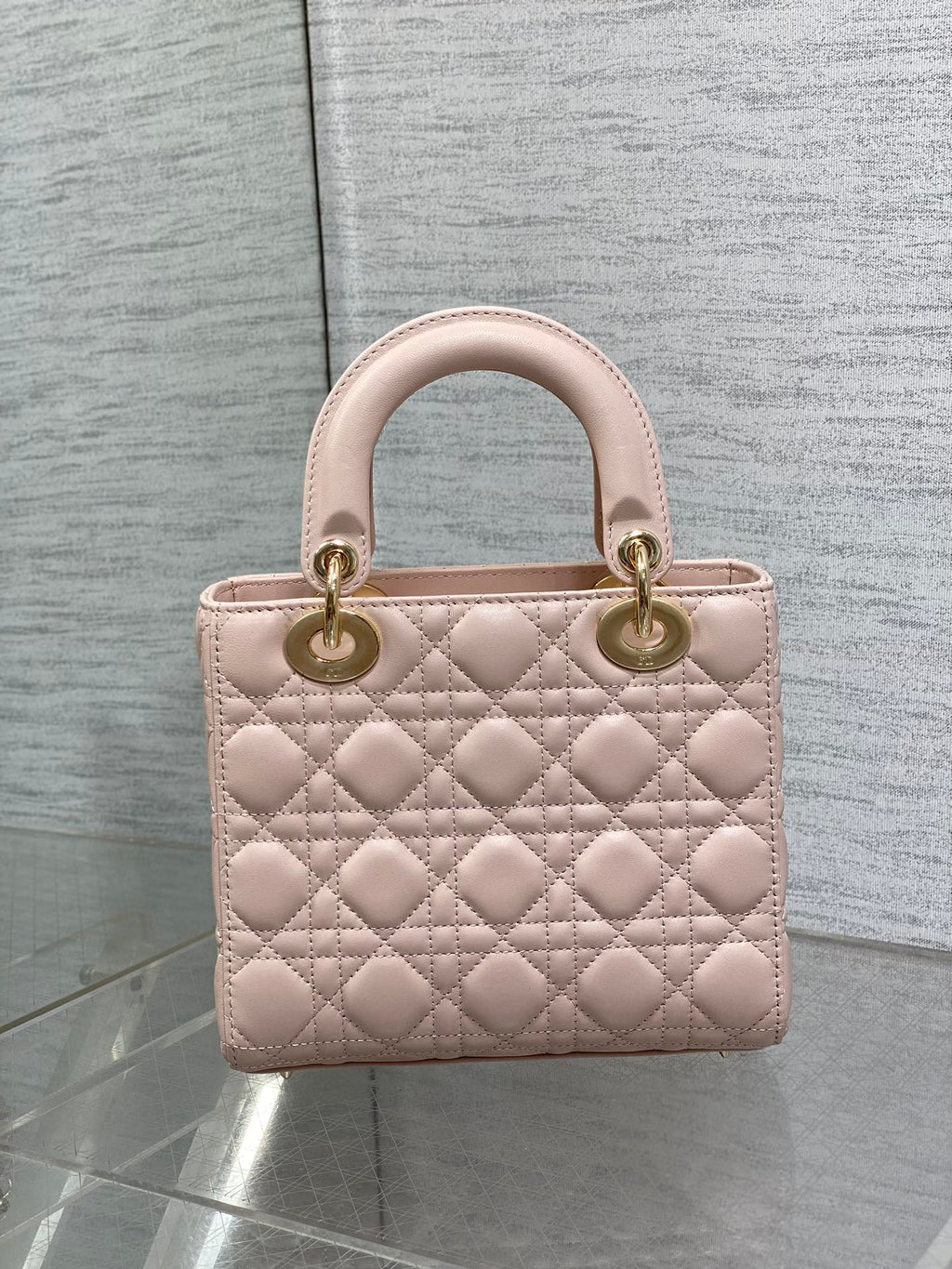 LADY MINI BAG 20 IN LIGHT PINK LAMBSKIN