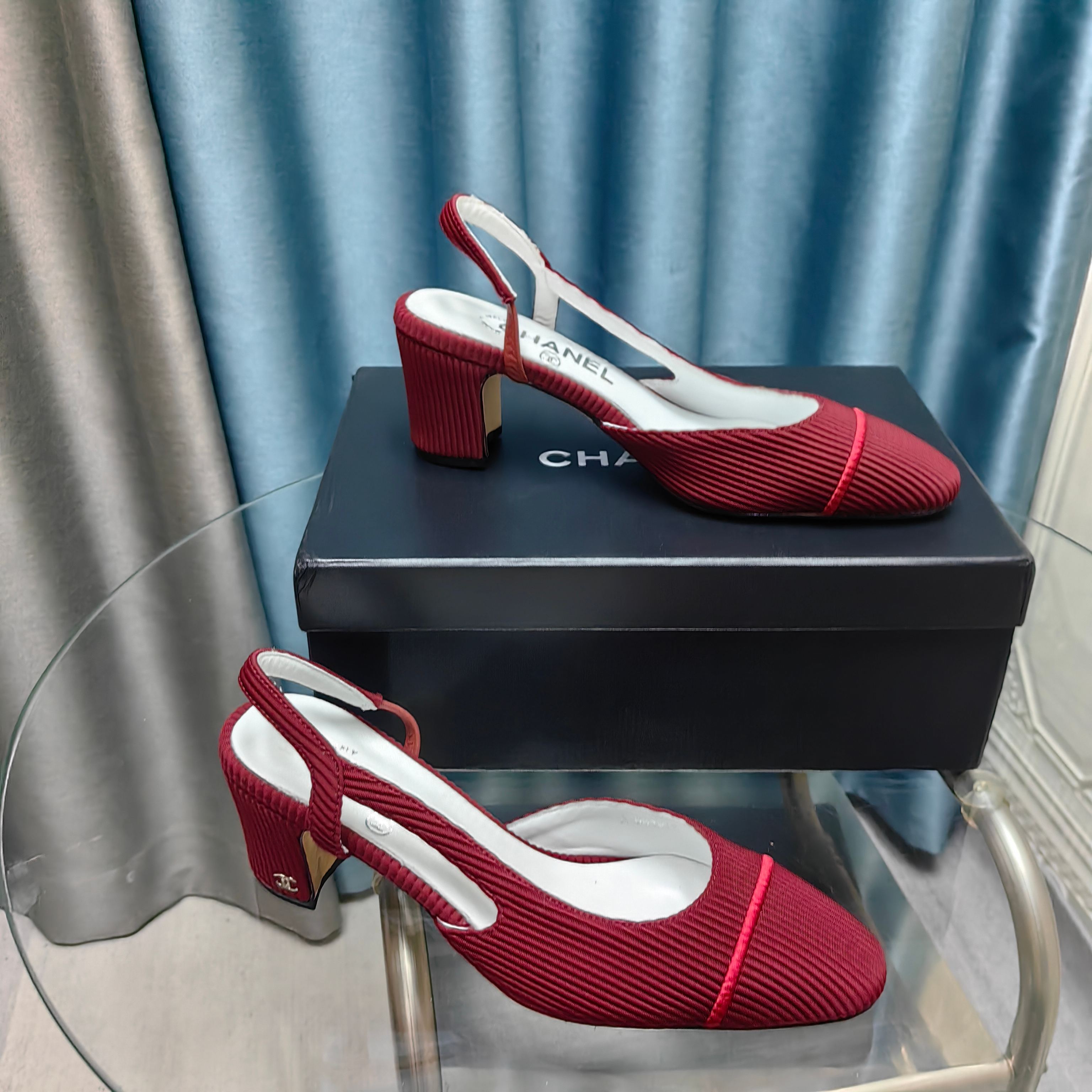 CC SLINGBACK 25S 65 MM IN RED FABRIC