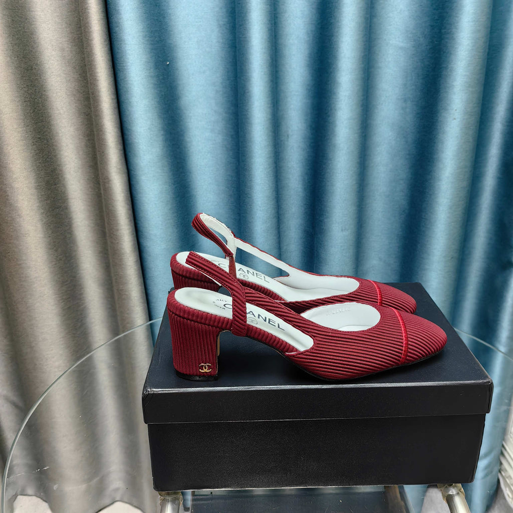 CC SLINGBACK 25S 65 MM IN RED FABRIC