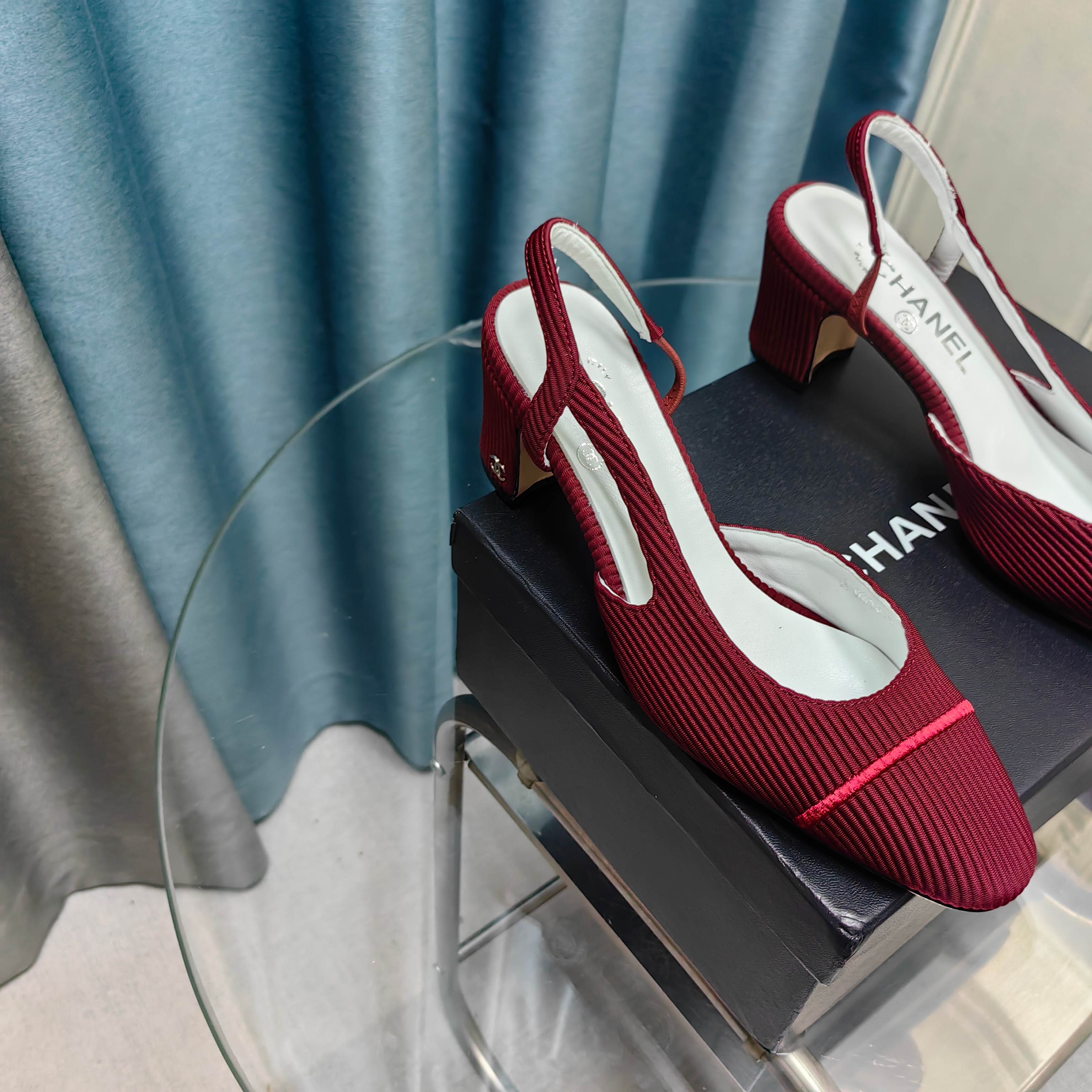 CC SLINGBACK 25S 65 MM IN RED FABRIC