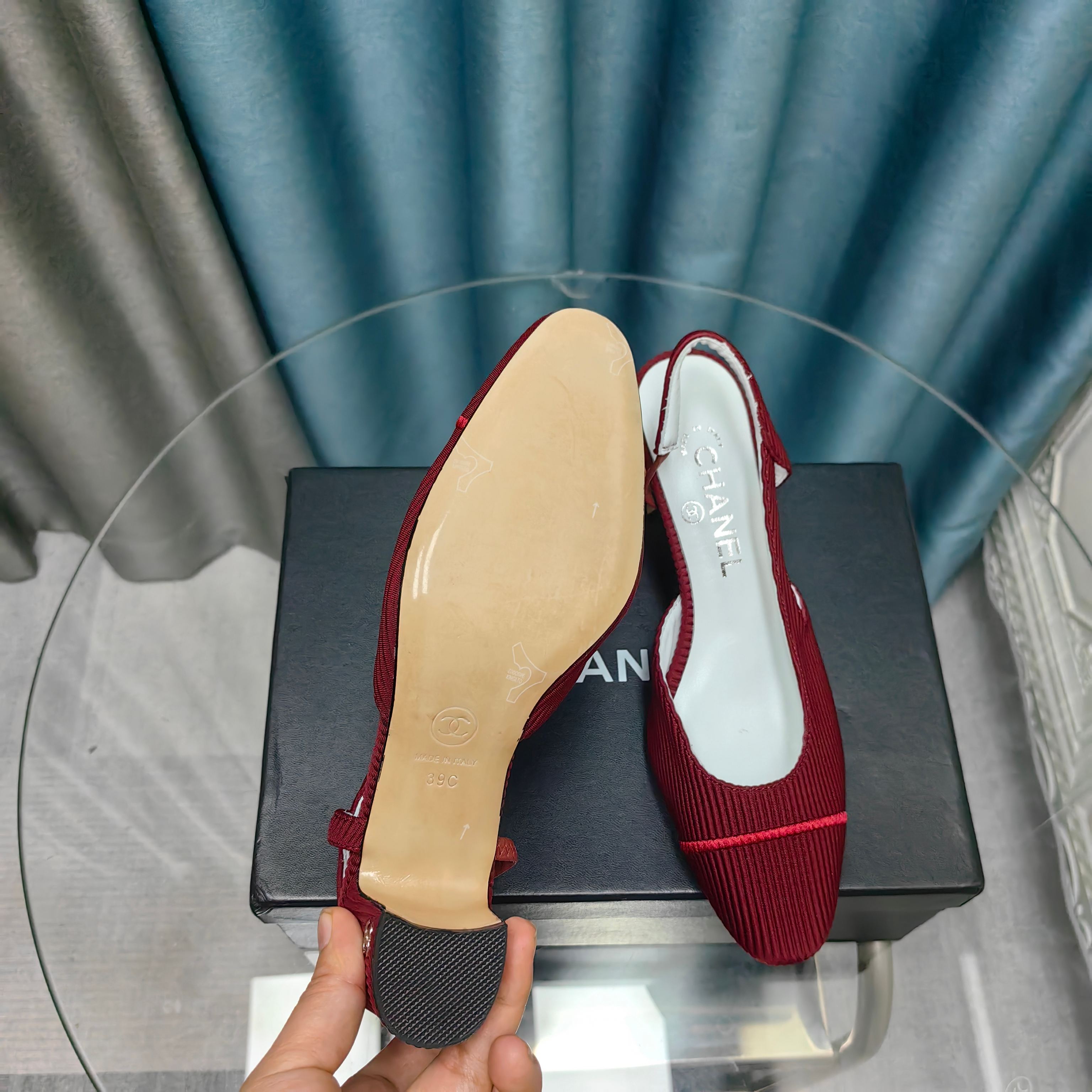 CC SLINGBACK 25S 65 MM IN RED FABRIC