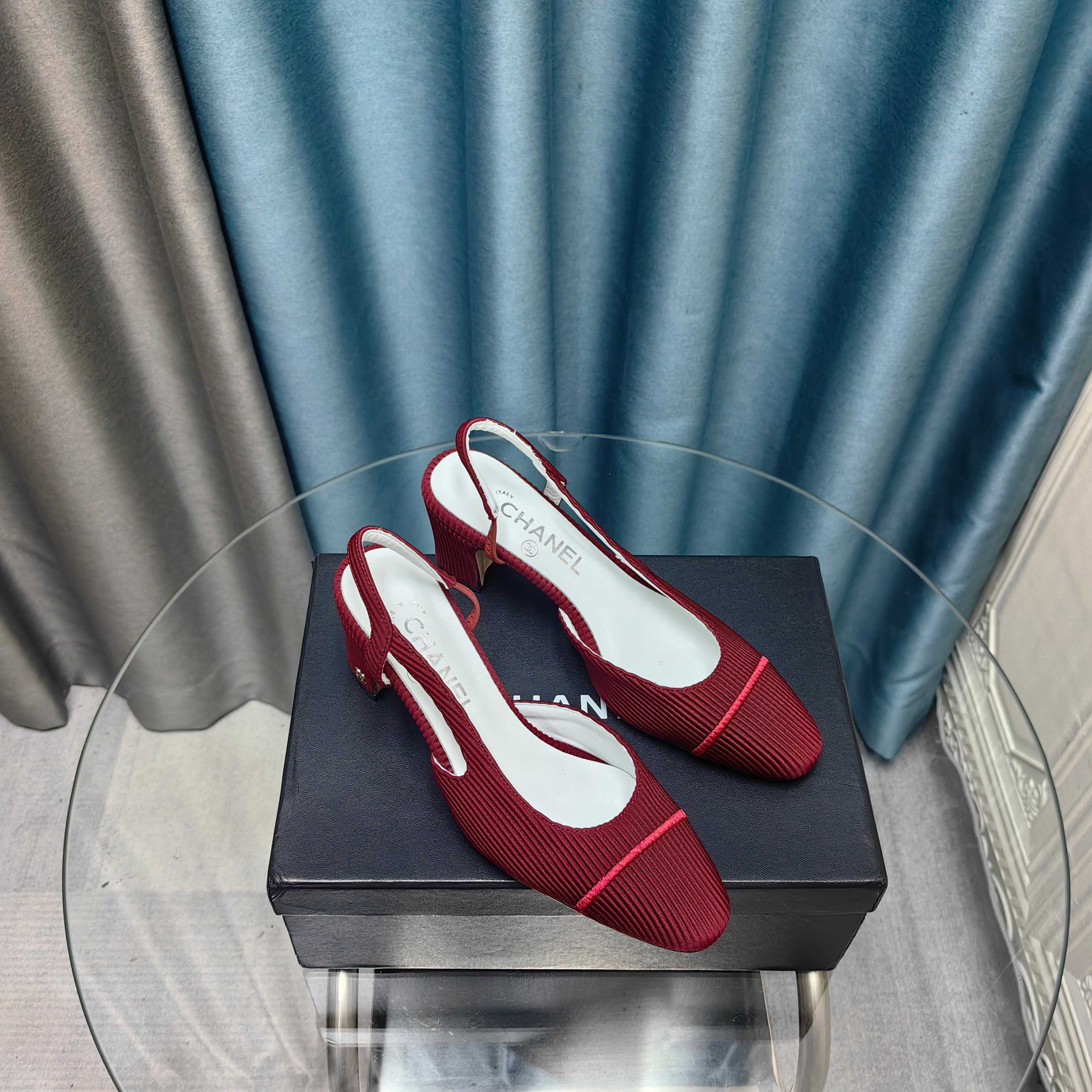 CC SLINGBACK 25S 65 MM IN RED FABRIC