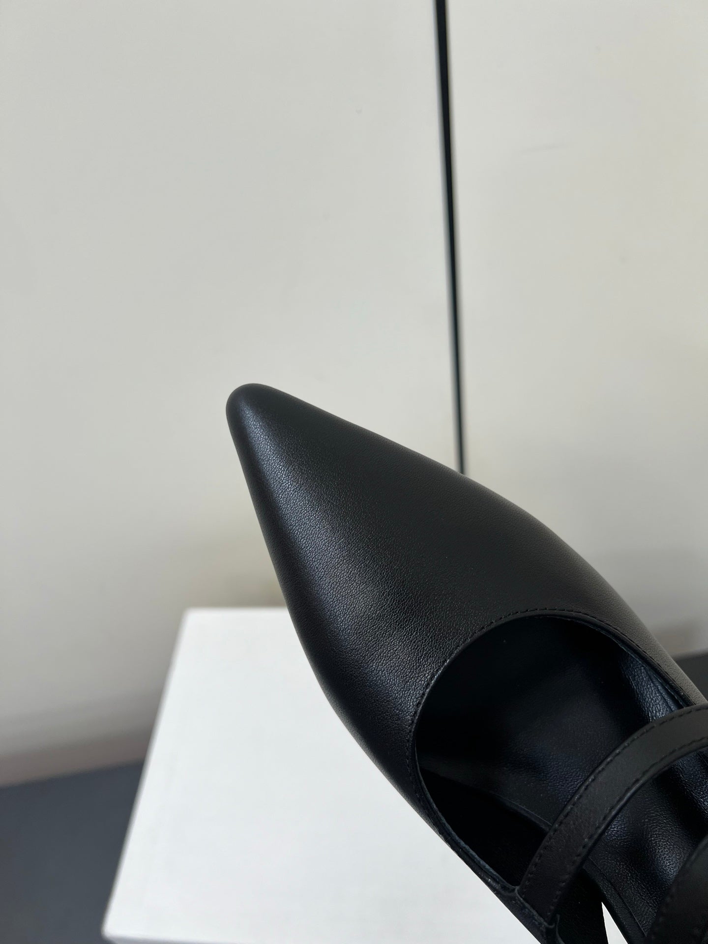 JUDY DOUBLE STRAP MARY JANE SLINGBACK IN BLACK SMOOTH CALFSKIN