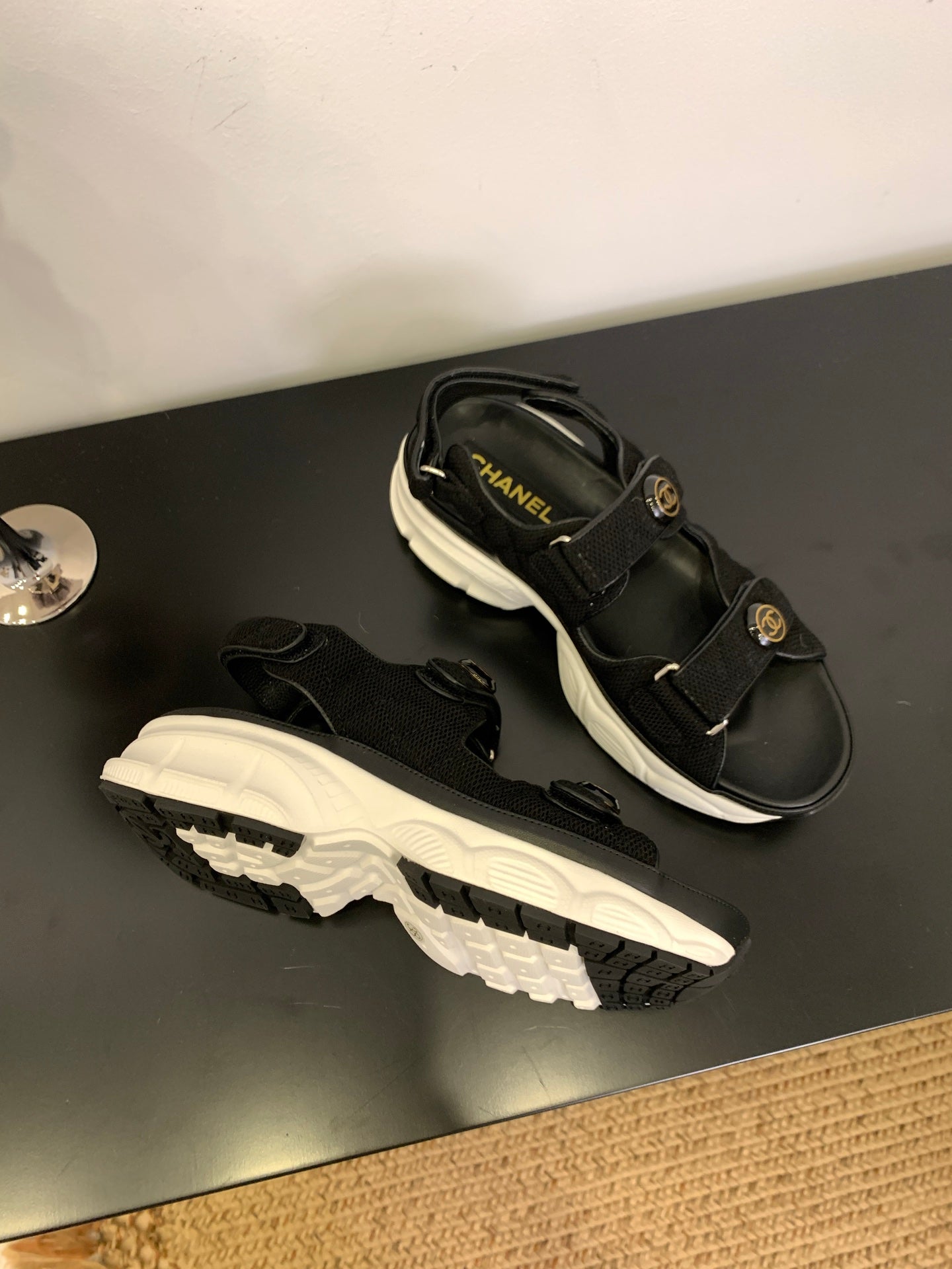 SANDAL 25S IN BLACK LAMBSKIN EMBOSED SNAKE PATTERN
