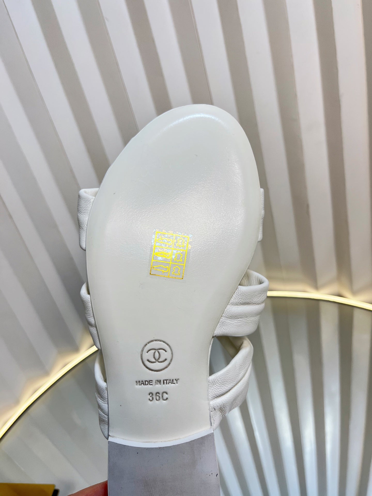 THREE STRAPS MULE IN WHITE CALFSKIN