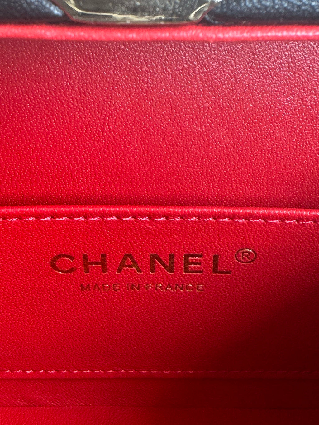 SMALL BOX BAG 18 IN BLACK LAMBSKIN GOLD HARDWARE