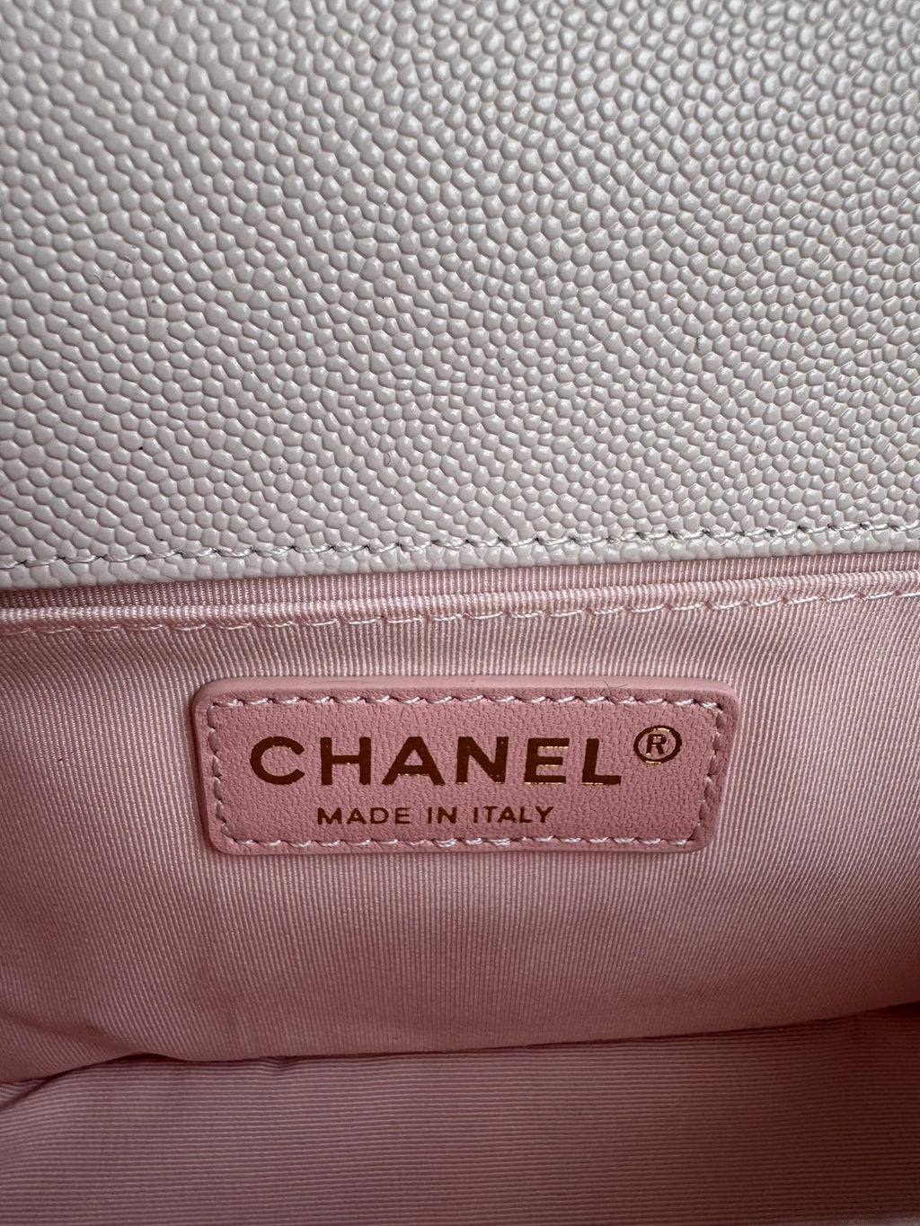 BOY BAG WITH GOLD HARDWARE MEDIUM 25 IN PINK NUDE CALFSKIN
