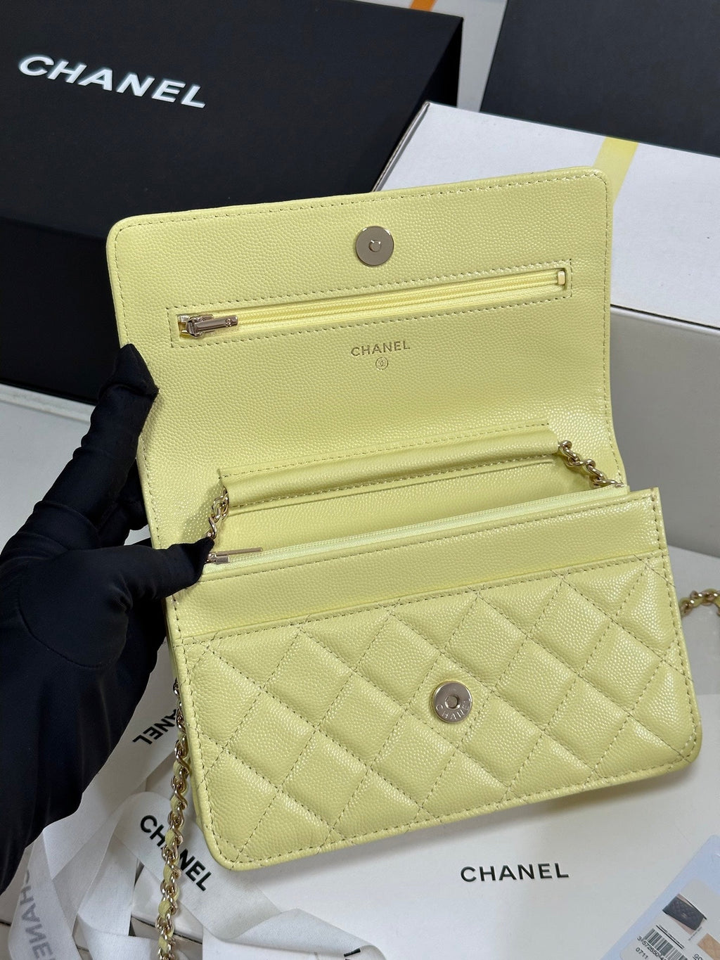 STRASS WOC ENTRUPY BAG 19 IN YELLOW CALFSKIN GOLD HARDWARE